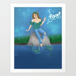 Pisces Girl Art Print
