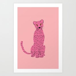 Preppy Aesthetic - Cute Pink Cheetah Art Print