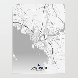 Joensuu, Finland - Light City Map Poster