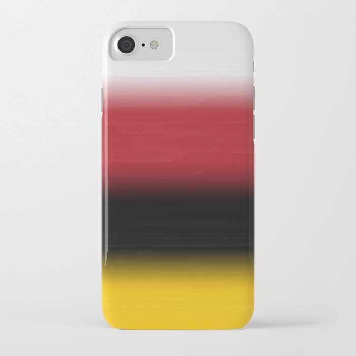 White to red to black to mustard yellow ombre gradient with painted texture appearance iPhone Case