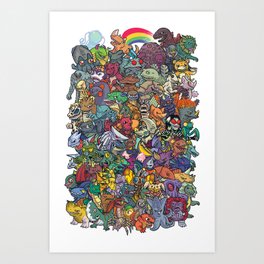 Kaiju Crew Art Print