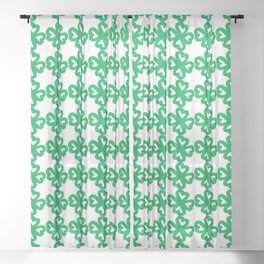 Green Shamrocks Pattern Sheer Curtain
