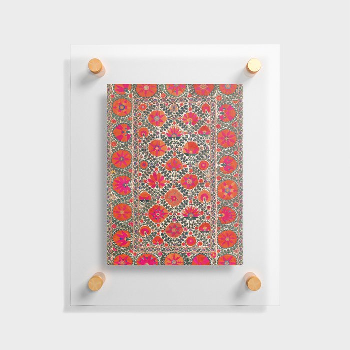 Kermina Suzani Uzbekistan Colorful Embroidery Print Floating Acrylic Print
