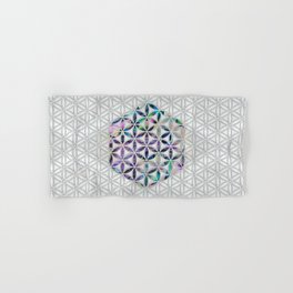 Flower of life Abalone shell on pearl Hand & Bath Towel