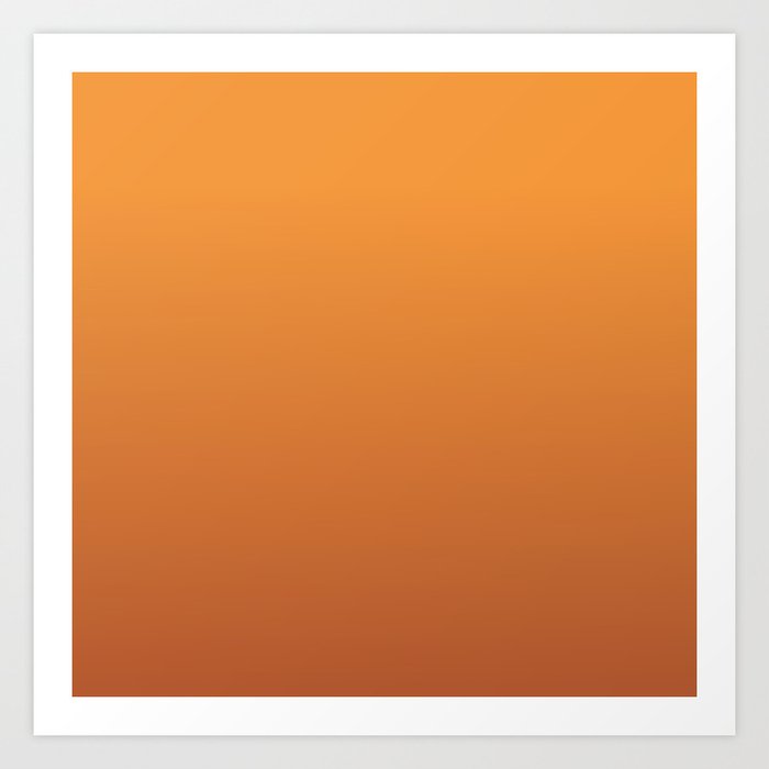 Orange Sunset warm colors modern abstract ombre pattern  Art Print