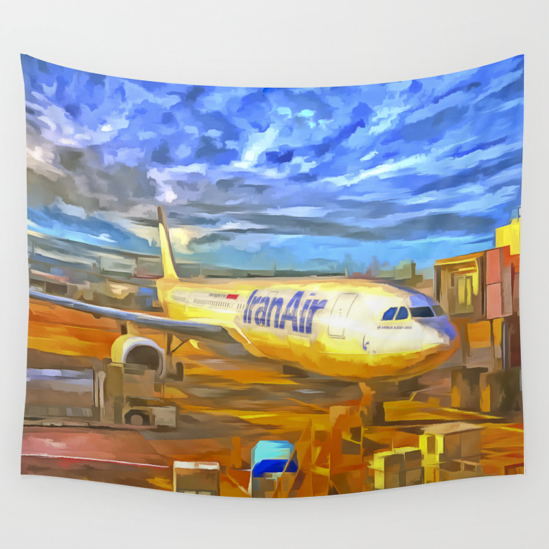 Iran Air Airbus A330 Pop Art Wall Tapestry By Davidpyatt Society6