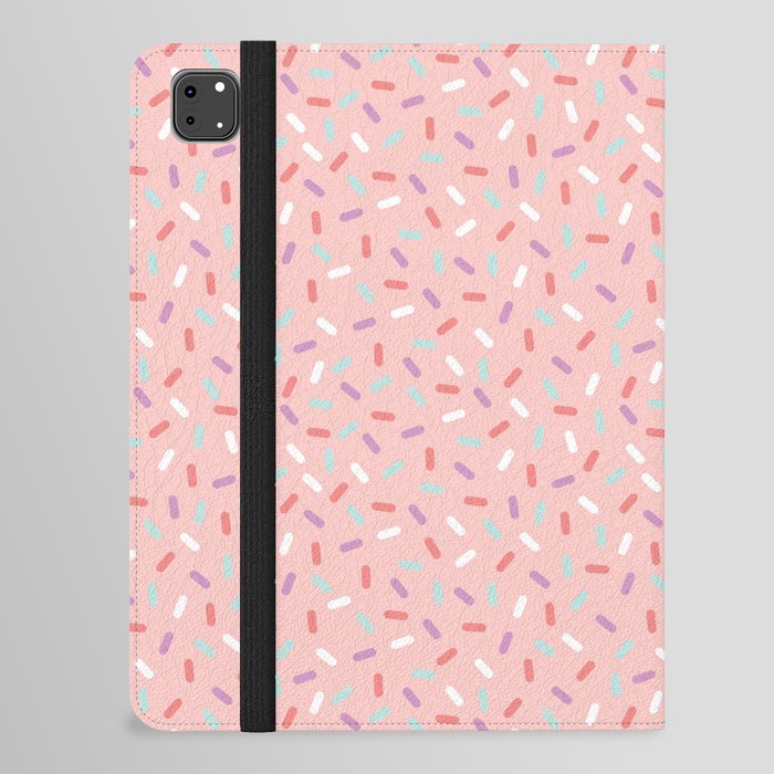 Pink Sprinkle Confetti Pattern iPad Folio Case