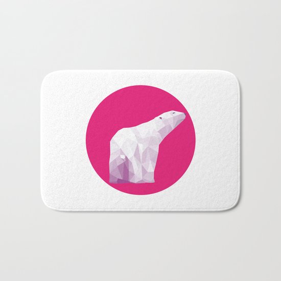 Magenta Polar Bear Bath Mat