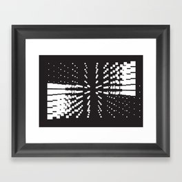 Black and white Geometric abstract galaxy Framed Art Print