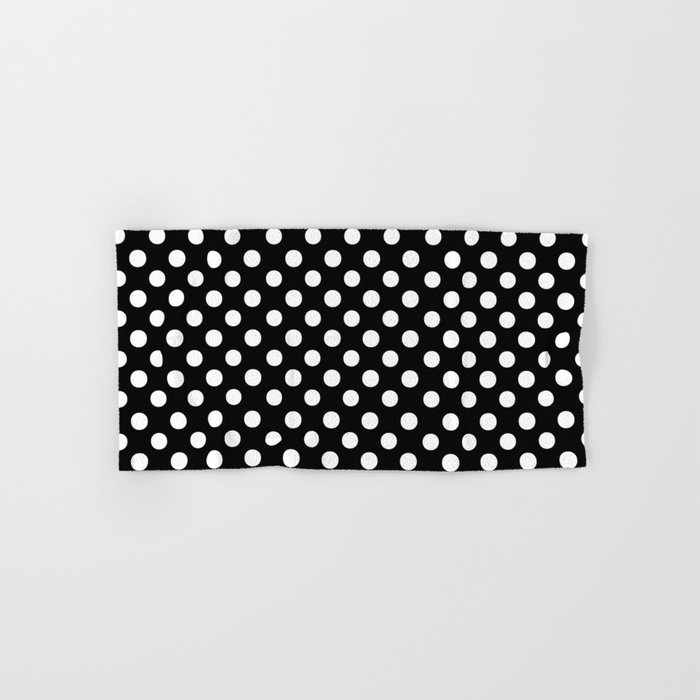 Polka Dots (White/Black) Hand & Bath Towel