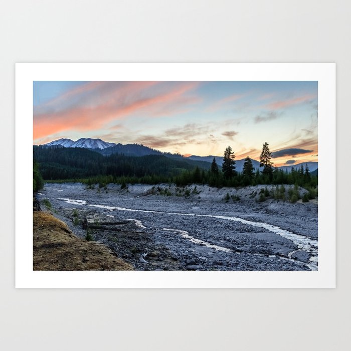 Mount St. Helens Sunset, South Smith Creek Trailhead  Art Print