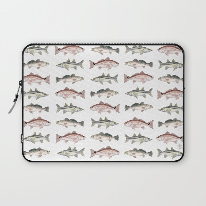 Pattern: Inshore Slam ~ Redfish, Snook, Trout by Amber Marine ~ (Copyright 2013) Laptop Sleeve