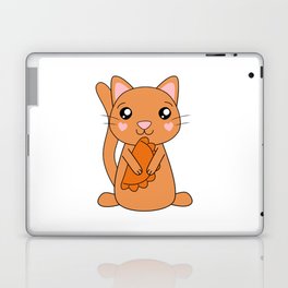 Cute Kawaii Cat Holding Cornish Pasty Laptop Skin