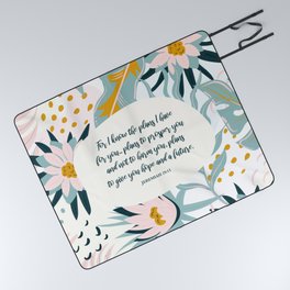 I know the plans I have for you - Jeremiah 29:11, Inspiring Bible Quote Picnic Blanket