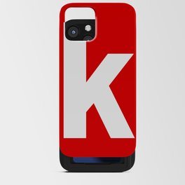 letter K (White & Red) iPhone Card Case