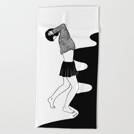 Don't think too much Beach Towel
