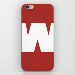 w (White & Maroon Letter) iPhone Skin