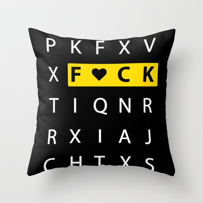 FCK Fuck Shit Funny Sayings Gift Throw Pillow