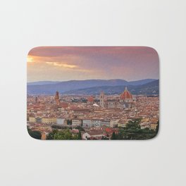 Panorama Florence, Italy. Bath Mat | Italy, Europe, Florence, Dome, Cityscape, Cathedral, Travel, View, Photo, Santa 