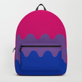 Wavy Bisexual Flag Backpack | Curly, Bisexualflag, Illustration, Purple, Blue, Modern, Abstract, Roomdecor, Room, Pink 