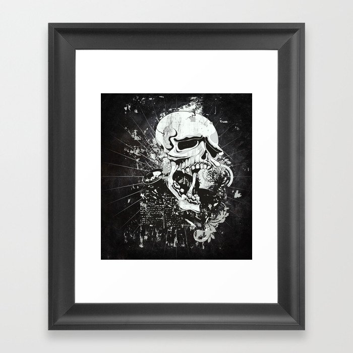 Dark Gothic Skull Framed Art Print