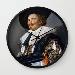 Frans Hals - Laughing Cavalier - Renaissance Fine Art Retro Vintage Oil Painting Wall Clock