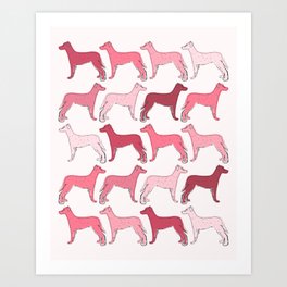 Pink Dogs Art Print
