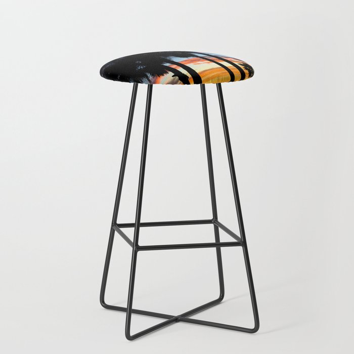 palmtrees & colorful sunset Bar Stool