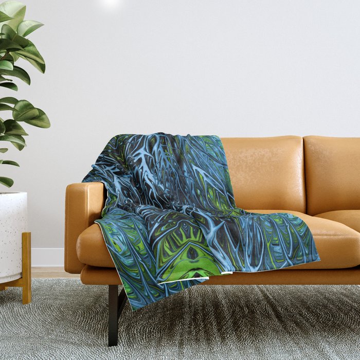 Emerald Ice Lightning III by Chris Sparks Throw Blanket