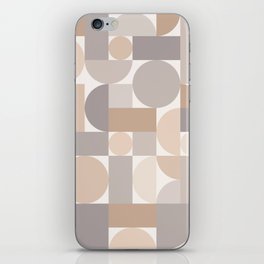 Retro Geometric Abstract Art Taupe 1 iPhone Skin