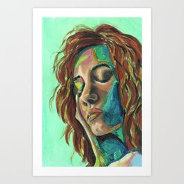 Colourful Pop Art Female Portrait Art Print