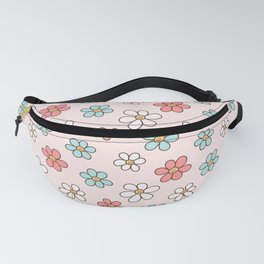 Happy Daisy Pattern, Cute and Fun Smiling Colorful Daisies Fanny Pack