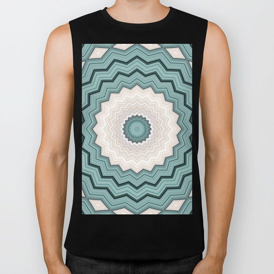 Abstract Turquoise Rings Biker Tank