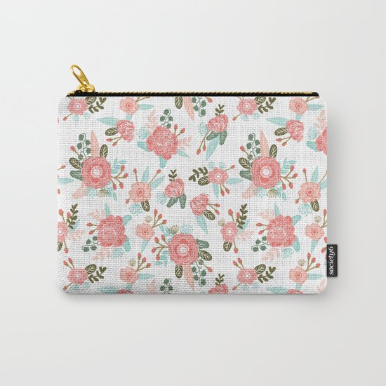 Trendy florals abstract painting gender neutral spring summer gardener gardening garden flowers Carry-All Pouch