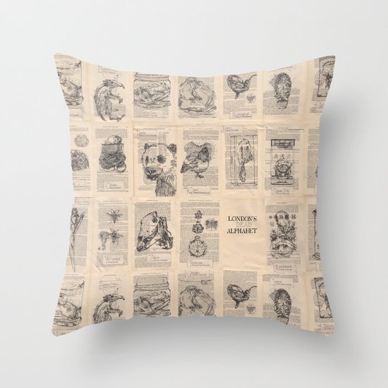 The Dead Alphabet Throw Pillow