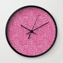 Hand Knit Hot Pink Wall Clock