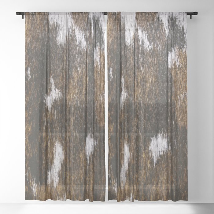 Rustic Cowhide Spots Sheer Curtain