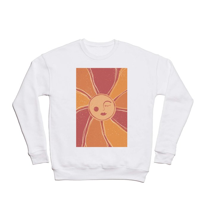 Retro Orange Mystic Sun Crewneck Sweatshirt