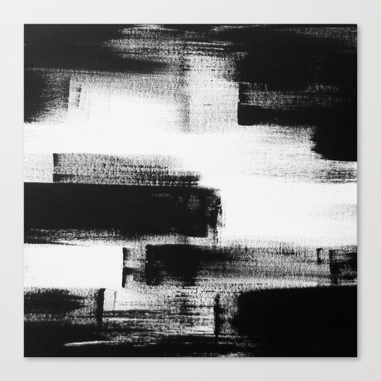 No. 85 Modern abstract black and white painting Canvas Print