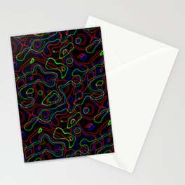 Colorful Neon Lines Stationery Card