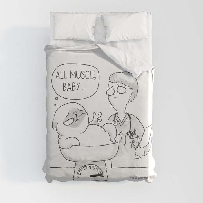 all muscle baby... Duvet Cover