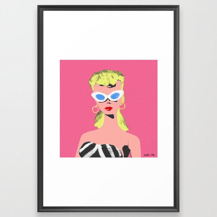 Pink Blonde Doll Framed Art Print