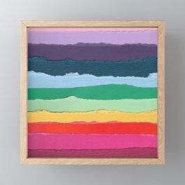 Rainbow Landscape (Paper Collage) Framed Mini Art Print