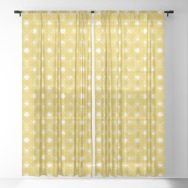 Weave pattern yellow Sheer Curtain