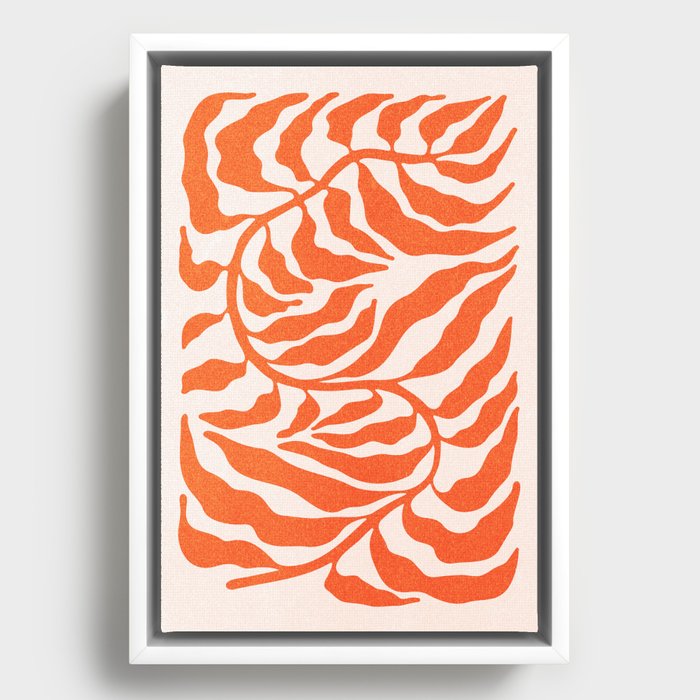 Funky Fern: Orange Peach Edition Framed Canvas