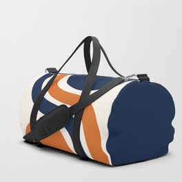 Abstract Shapes 66 in Vintage Orange and Navy Blue Duffle Bag