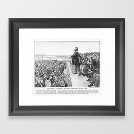 Lincoln's Address At The Dedication Of The Gettysburg National Cemetery - November 19, 1863 Framed Art Print