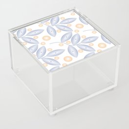 Abstract line flower and leaves pattern Acrylic Box