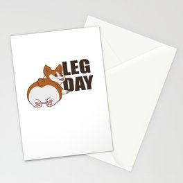 Cute Corgi Leg Day 1.0 Stationery Cards