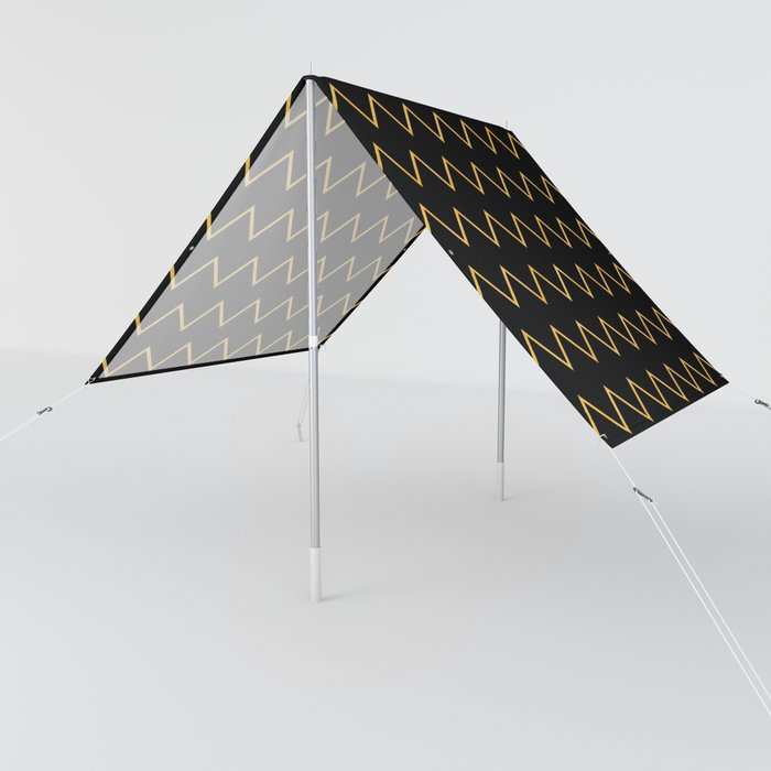 Gold And Black Zig-Zag Line Collection Sun Shade